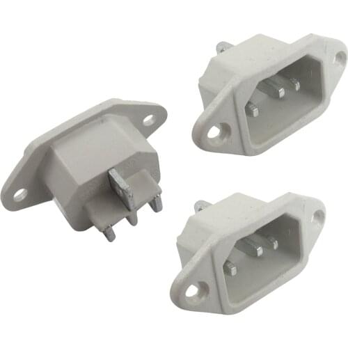 3 Pcs 250V 10A 3 Pins Panel Mount C14 Power Connector for Rice Cooker