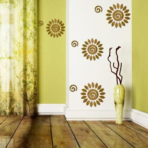 JM292 Flower Room Decoration 3D Three-dimensional Removable Self Adhesive Acrylic Mirror Wall Sticker