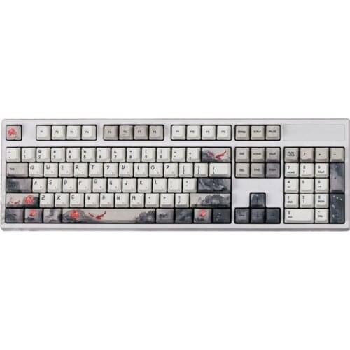 5 Sides Dye-Sublimation 108 Keys OEM PBT Keycaps Full Set Mechanical Keyboard Keycaps Ink Koi Nobori Carp Keycaps