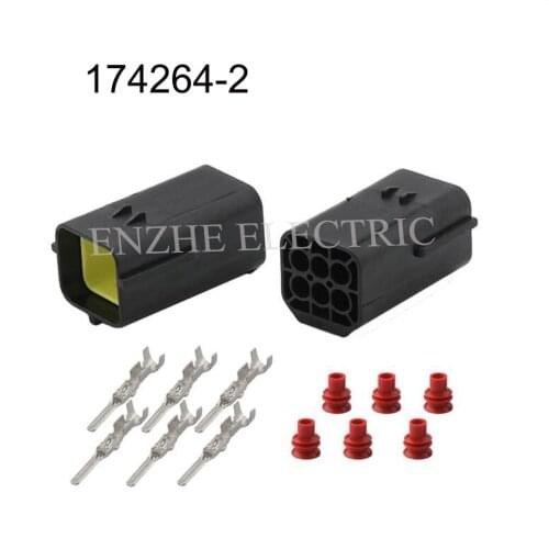 50set 174264-2 174262-2 car female male wire cable 6 pin connector automotive Plug waterproof sockets include terminal and seal