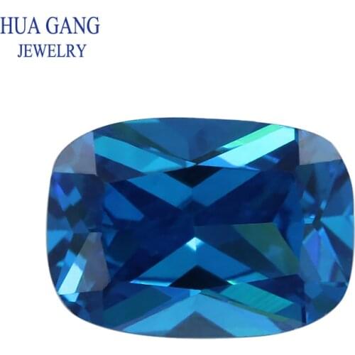 5A Blue Topaz Baguette Shape Cut CZ Stone Synthetic Gems Cubic Zirconia For Jewelry Size 4x6~8x10 Free Shipping