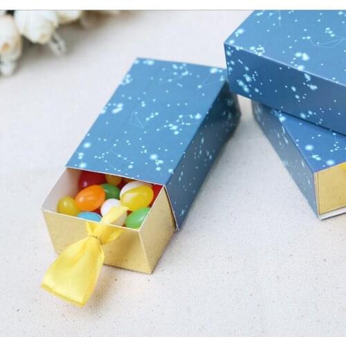 8*5*2.8cm blue drawer Paper Candy Boxes Chocolate Packaging Box Gift Box For Guests Party Decoration Wedding Supplies
