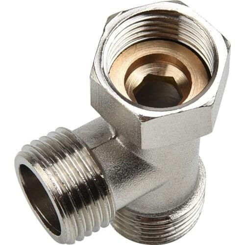 Toilet Diverter Adapter 3 Way Brass Diverter Water Separator T Shape Faucet Adapter Valve Water Tap Connector Bathroom Supply