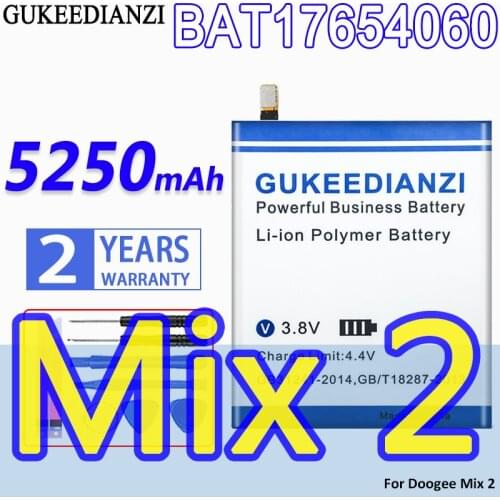 GUKEEDIANZI High Capacity Battery BAT17654060 5250mAh For Doogee Mix 2 Mix2 Mobile Phone Bateria