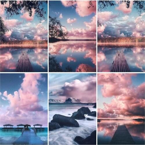 EverShine 5D DIY Diamond Painting Landscape Cross Stitch Handmade Gift Diamond Embroidery Bridge Mosaic Kits Wall Art Needlework