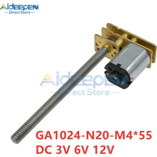GA1024-N20-M4*55 Gear Motor DC 3V 6V 12V 30/60/100/400/600/1000RPM With M4 55mm Screw Low Speed Controller Motor Reductor