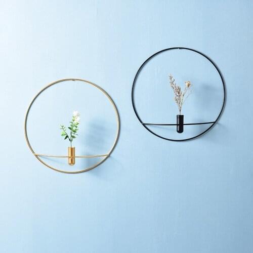 Nordic Geometric Candle Holders Metal Modern Round Wall Hanging Candlestick Creative Wedding Porta Velas Home Decoration BE50CD