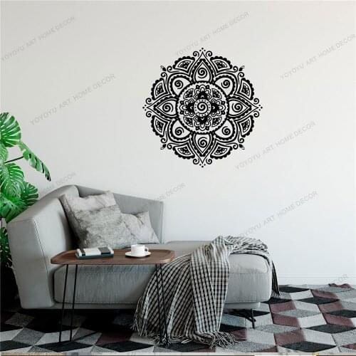 Hinduism Namaste Yoga Mandala Vinyl Wall Garage Stickers Home Decor Room Art Mural Wall Decal Wallpoof CX1858