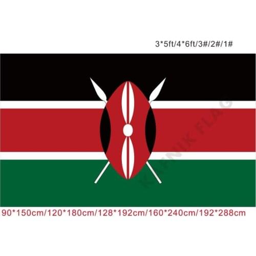 KAFNIK,free shipping 90x150cm/128*192cm/160*240cm/192*288cm big flags Kenya Flag for Indoor Outdoor Decorative