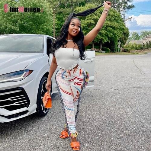 Side Tassels Capris Streetwear Joggers Pant Women Rave Festival Clothes 2021 Fashion Casual Y2k High Waist Bodycon Sweat Pants