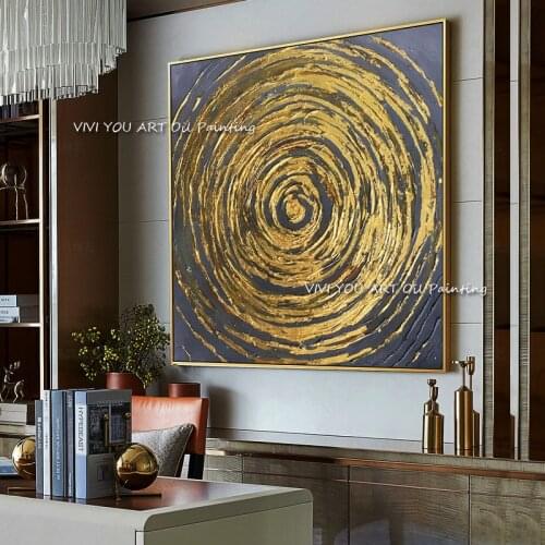 Large Size The Gold Circle Oil Painting 100% Handpainted Paintings Wall Art Home Decor Picture Modern Oil Painting On Canvas