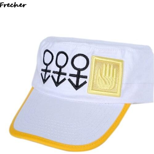 High Quality Anime Canvas White Hat Cap Men Women Embroidered flat cap Cosplay Prop Animation Around 2021