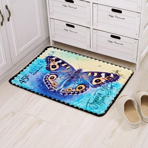 Classic antique stamp mats butterfly antiskid pads living room bedroom carpet moisture-proof and absorbent kitchen rug hallway