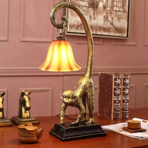 Monkey lamp lamparas de mesa para el dormitorio bedroom lamp vintage table Living Room lamps for bedroom art deco bedside lamp