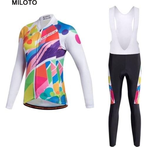 Miloto Long Sleeve Cycling Jersey Women Bike Jersey Sport cycling clothing maillot ciclismo roupa ciclismo Cycling set