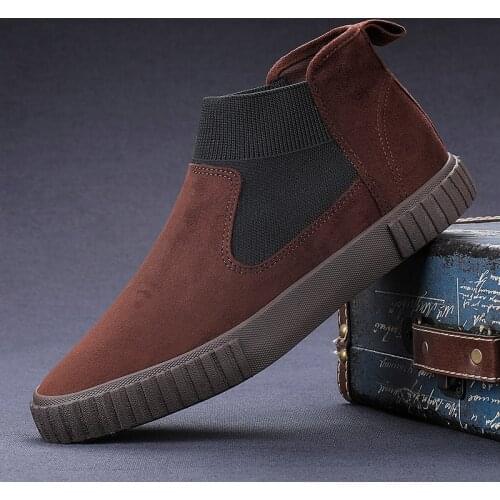 High top men shoes design popular Leather Trainers Lace-up Men shoes comfortable fashion falt Deportivas Hombre Casual Sheos Men
