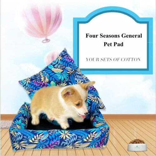 Cat Dog Cushion Pet House Canvas PP Cotton Removable Washable Waterproof Summer Pet Cushion