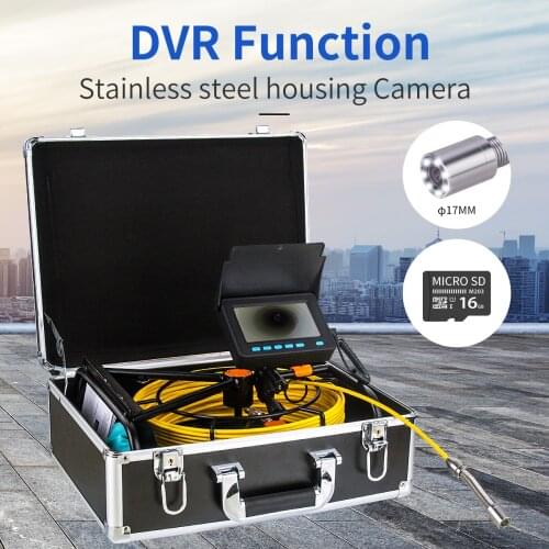 Portable Pipe Inspection Camera, Snake Cam with DVR Drain Sewer Camera IP68 Waterproof Industrial Pipeline Endoscope 30M/100FT