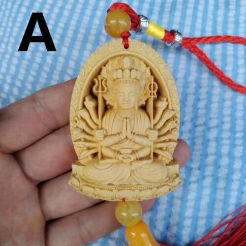 Woodcarving statues Buddha Amitabha peace wooden dragon home decor Wood carving Car decoration ornaments(A619)
