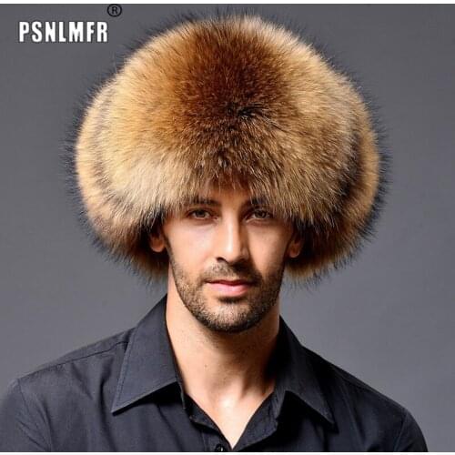 2020 100/100 natural fox fur hat male outdoor genuine leather cap fox fur hat lei feng autumn and winter ear protector cap