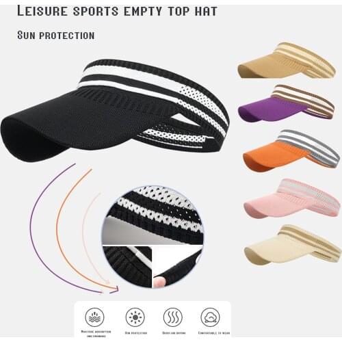 Sports Sun Hats Women Hat Mens Cap Knitted Stretch Visor Sn Protection Top Empty Tennis Golf Running Sunshade Empty Top Hat#p3