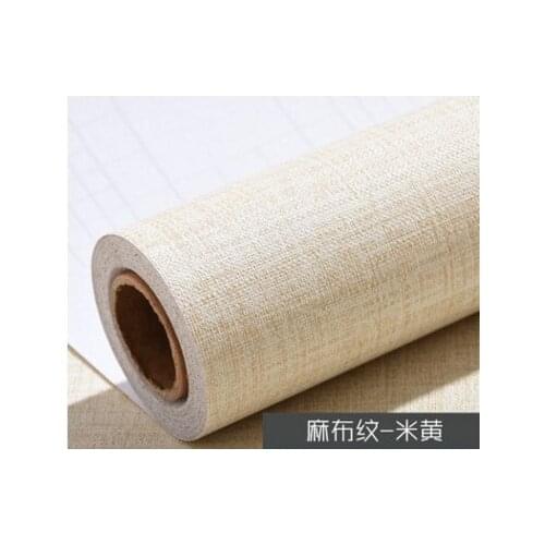 5Mx60CM Extra Thick Linen Textured Wallpaper Plain Furniture Refurbished Sticker Self Adhesive Wallpaper Roll for Bedroom Decor