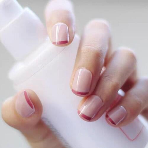 Fresh Style Pre-Design Star Pattern Medium Round False Nail Tip with Glue Detachable Full Cover Artificial Nail Patche 24pcs/set