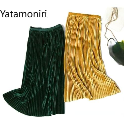 Женские плиссированные юбки YATAMONIRI China At AliExpress