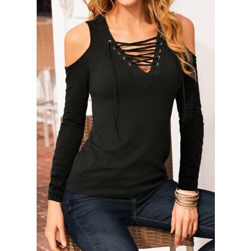 Plus Size Hollow out Strappy Front Women Autumn Lace Up Causal Long Sleeve Shirt Women Blouses Ladies Tops Blouse Tie up