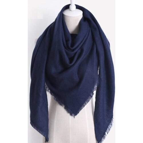 Warm Shawls Women Winter Scarf Color Imitation Cashmere Scarves For Ladies Scarves Wool Solid Triangle Scarf