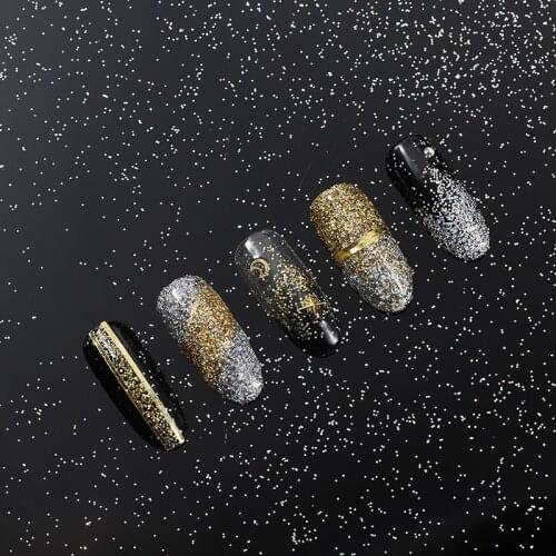 1 Box Mirror Nail Art Glitter Powder Holographic Metallic Rose Gold Sliver Dust Sequins UV Gel Nail Chrome Pigment Decoration