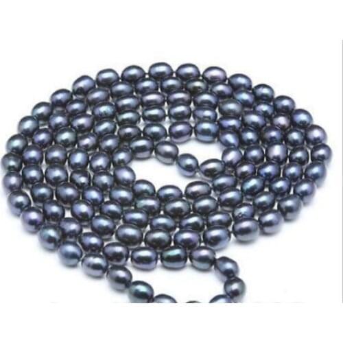 2strands 18''9-10mm rice pink rice freshwater pearl necklace