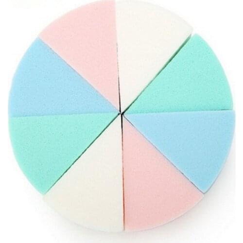 8Pcs/Lot Triangle Shaped Candy Color Soft Magic Face Cleaning Pad Cosmetic Puff Cleansing Sponge Wash Face Makeup Tools