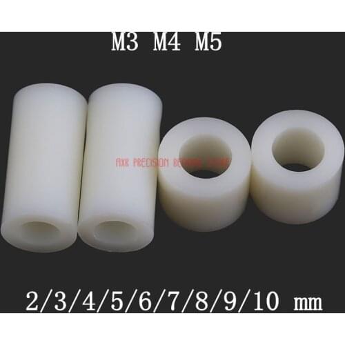 2021 Promotion Screws Screws For Laptops 50pcs M3 M4 M5 Abs Rround Spacer Standoff White Nylon Non-threaded Round Hollow Washer