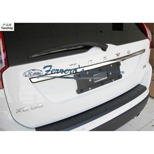 Free shipping 1pc car styling for 2009-2013 Volvo XC60 Stainless Steel back rear trunk Protection decoration sequins