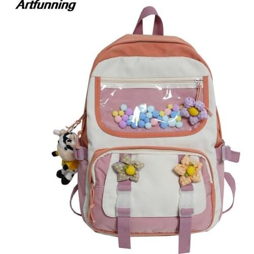 Artfunning Korean Large orthopedics Schoolbag for teenagers girls Childrens waterproof backpacks kids schoolbags Mochila