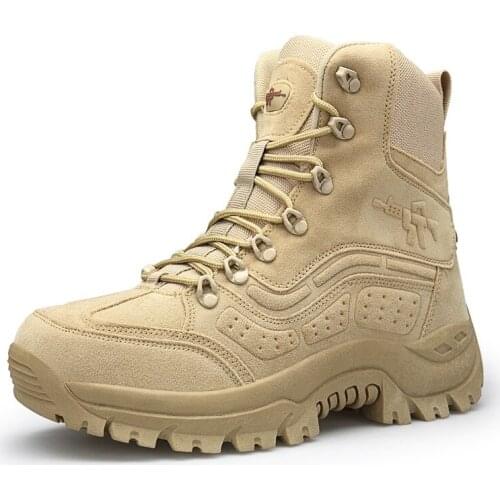 2021 New Winter Snow high quality military Flock Desert boots men tactical combat boots botas work Safety shoes Big Size 39-46