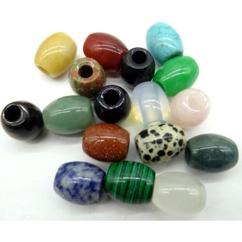 16*18mm Natural Stone Quartz Crystal Tiger Eye Big Hole Beads Pendant For DIY Jewelry Making Pendant Bracelet Accessories 1pc