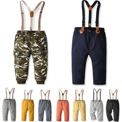 Kidswant Toddler Baby Boys Gentleman Clothes Long Pants Suspenders Trousers for Wedding Party Casual Outfits