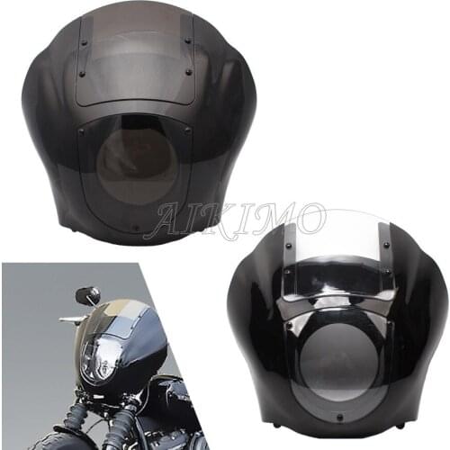 Motorcycle Windscreens & Wind Deflectors Headlight Fairing For Harley 1986-1994 FXR 1988-later Sportster XL 1995-2005 Dyna Model