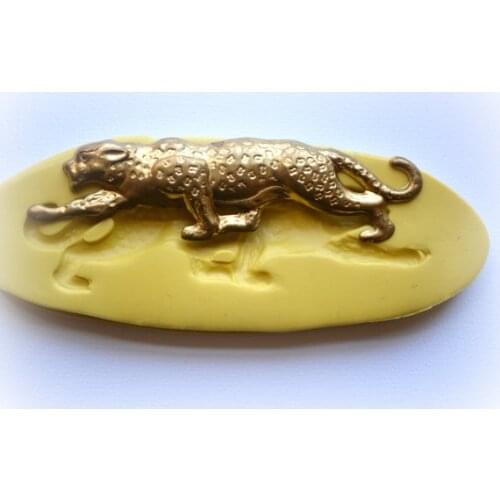 DW0002F Silicone Fondant Molds Rubber Flexible Food Safe Mold Resin Clay Cake Decorating African Safari Panther Silicone Moulds