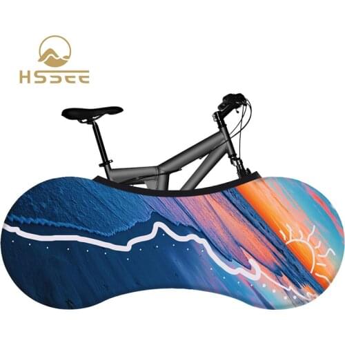 HSSEE 2020 New Bicycle Indoor Dust Cover Environmentally Friendly Pigment Non-fading Road Bike Cover High Quality Elastic Fabric