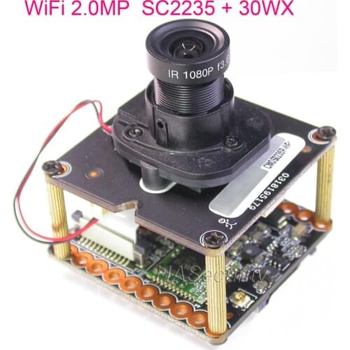 WiFi H.265 1/2.7" SmartSens SC2235 CMOS + 30WX / XM530 CCTV IP camera PCB board module + FPC Antenna +M12 Lens +IRCut