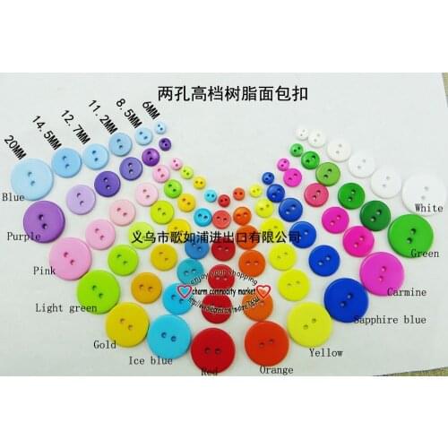 6MM-20mm MIXED SHIRT round resin buttons 2 HOLE GARMENT kid shirt skirt sewing clothes accessorY button R-264L