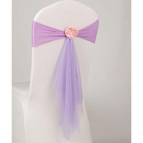 Chairs Sashes flower bow covers wedding banquet chair back stretch sash Band napkin rings party festive holiday XMAS decorations