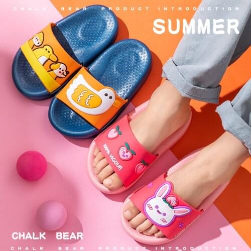 ChildrenS Slippers Summer And Summer New Cute Cartoon Rabbit Bear Boys And Girls Korean ChildrenS Sandals And Slippers