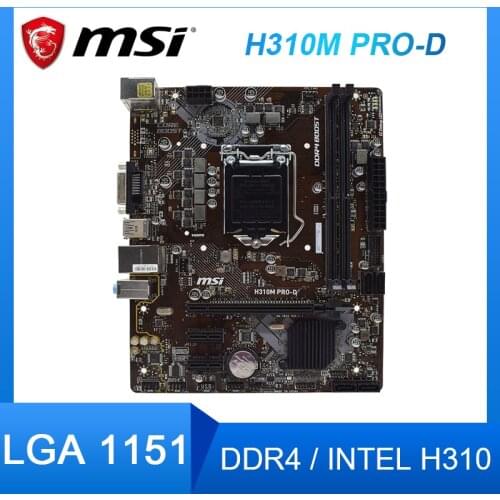 MSI H310M PRO-D original motherboard Intel H310 2133MHz LGA 1151 DDR4 32GB SATA III DVI mATX Desktop Motherboard