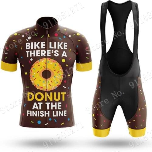 Donut V2 Mens 2021 Summer Cycling Clothing Mens Cycling Jersey Set Road Bike Suit MTB Shorts Bib Uniform Maillot Culotte