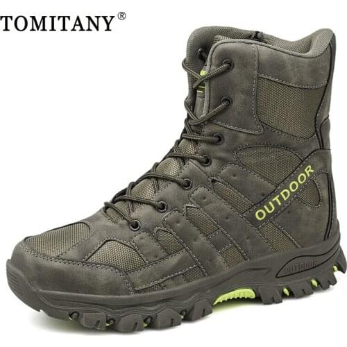 Men Desert Tactical Military Boots Mens Working Safty Shoes Army Outdoor Combat Boots Militares Tacticos Zapatos Men Shoes Boots