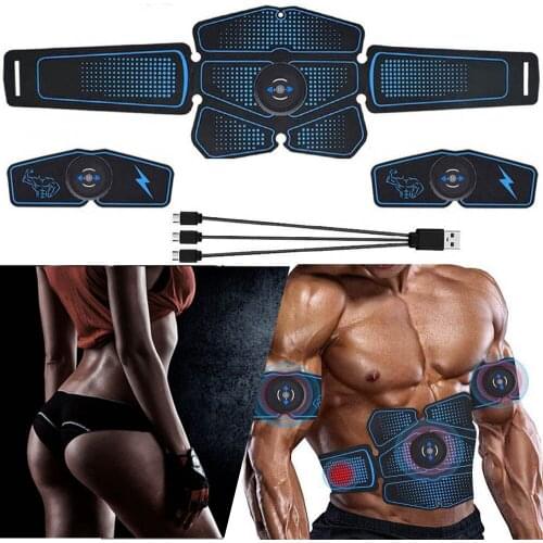 New Electrostimulator ABS Stimulator EMS Abdominal Muscle Stimulator Belt Slimming Vibration Fitness Massager USB Chargeable